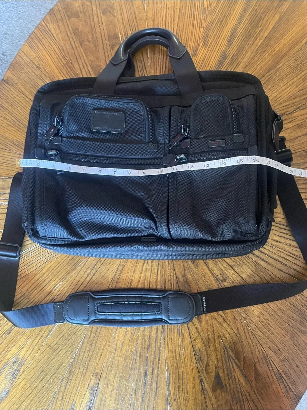 Tumi Black Nylon Laptop Briefcase with Shoulder Strap